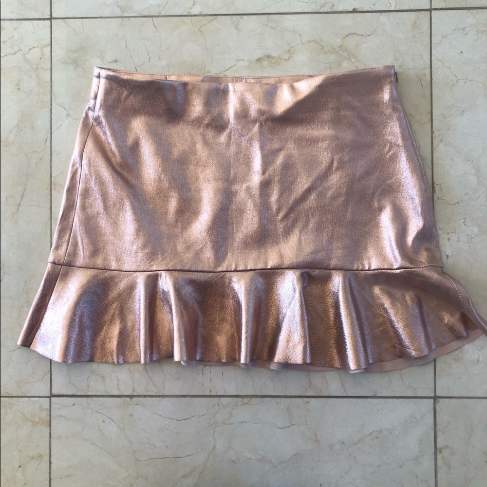 Zara Metallic Pink Mini Skirt